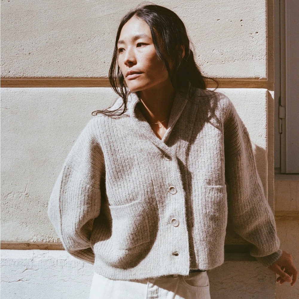 Ozma Sloan Cardigan Sweater in Brush size small